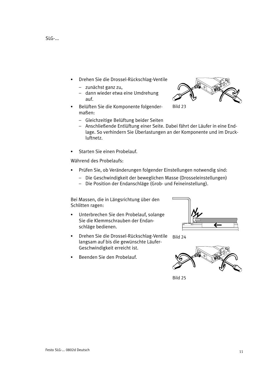 Festo Пневматические линейные приводы SLG User Manual | Page 11 / 100