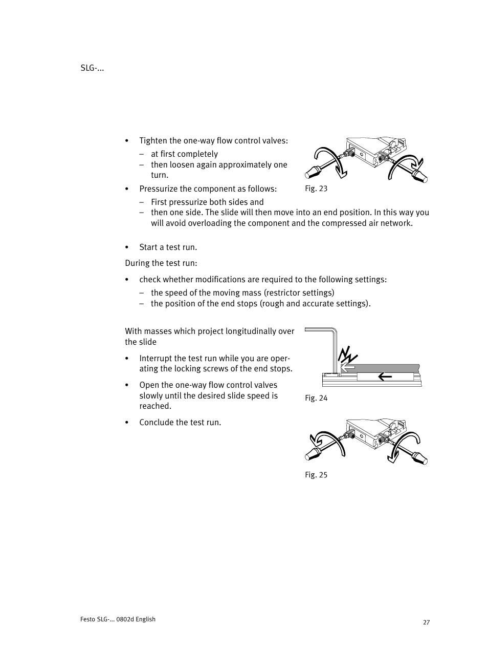 Festo Пневматические линейные приводы SLG User Manual | Page 27 / 100