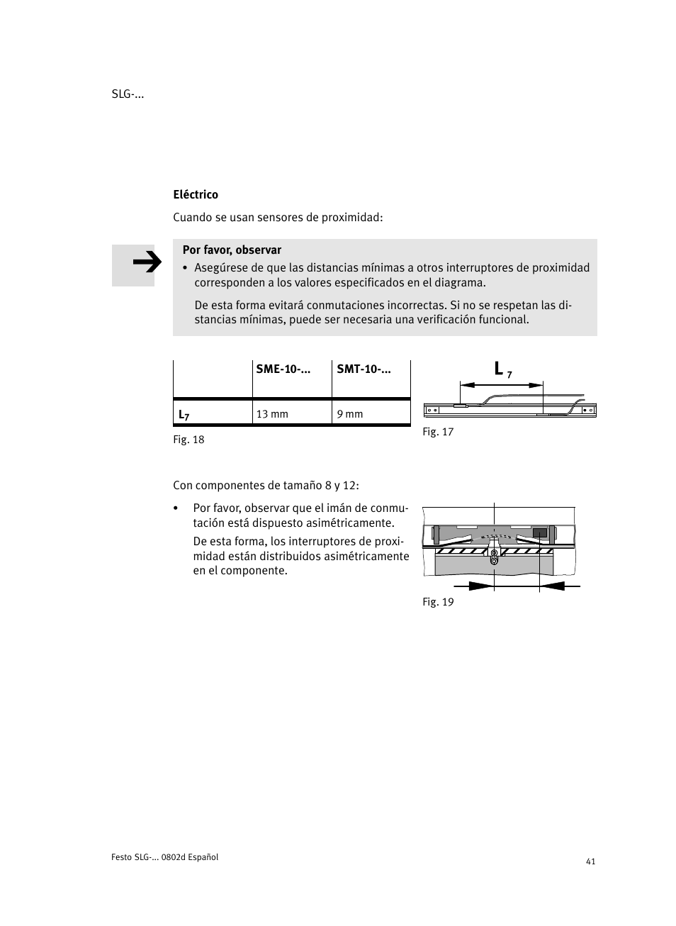 Eléctrico | Festo Пневматические линейные приводы SLG User Manual | Page 41 / 100