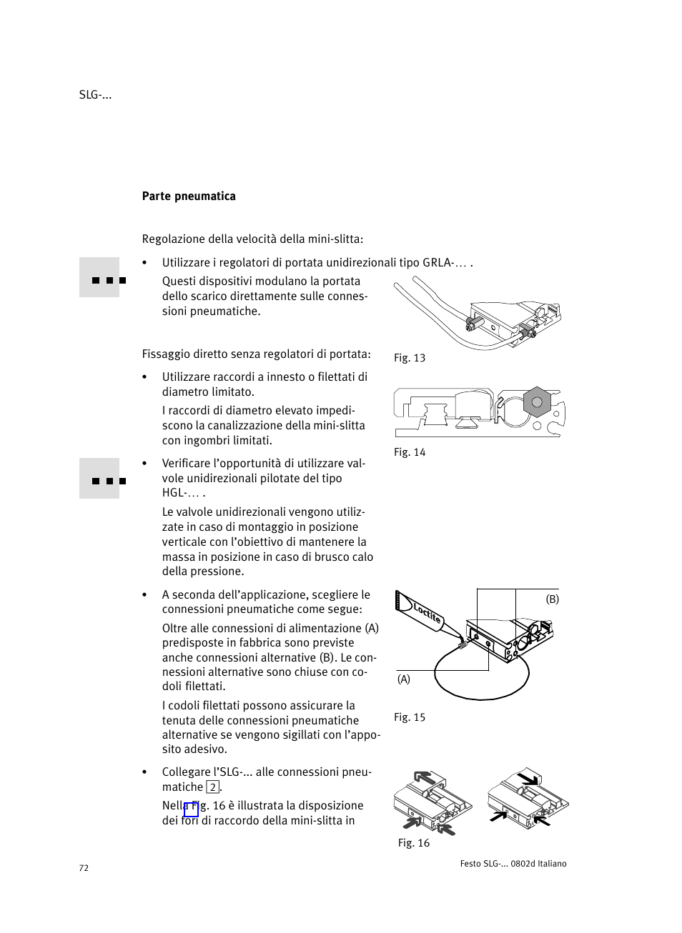 Parte pneumatica | Festo Пневматические линейные приводы SLG User Manual | Page 72 / 100