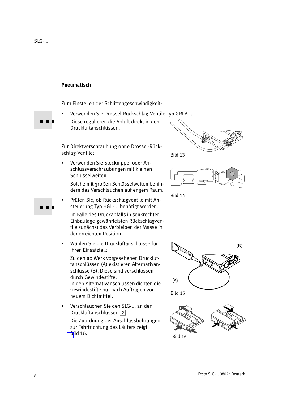 Pneumatisch | Festo Пневматические линейные приводы SLG User Manual | Page 8 / 100