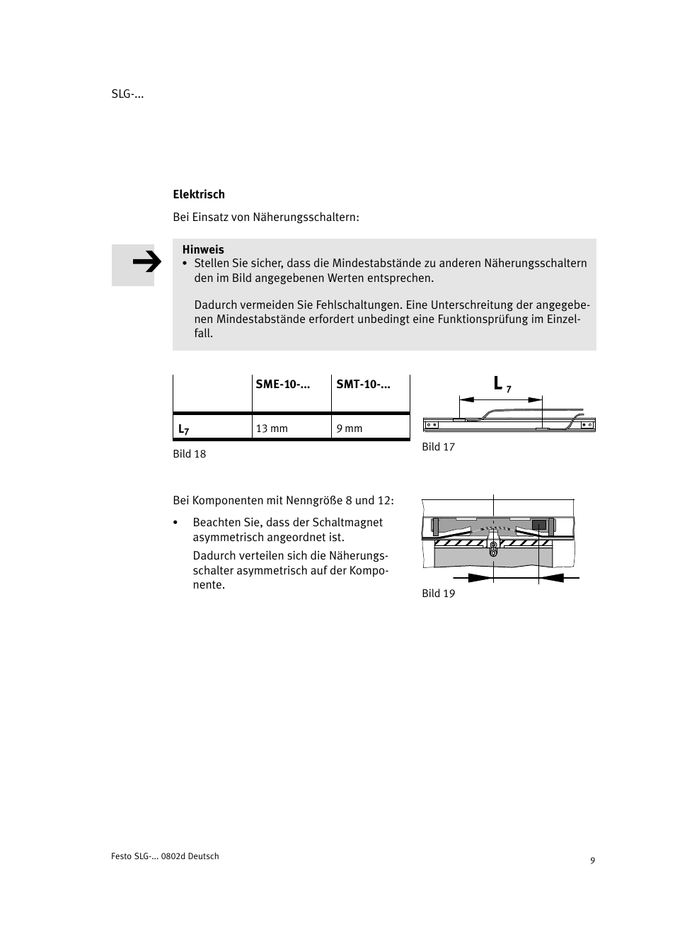 Elektrisch | Festo Пневматические линейные приводы SLG User Manual | Page 9 / 100