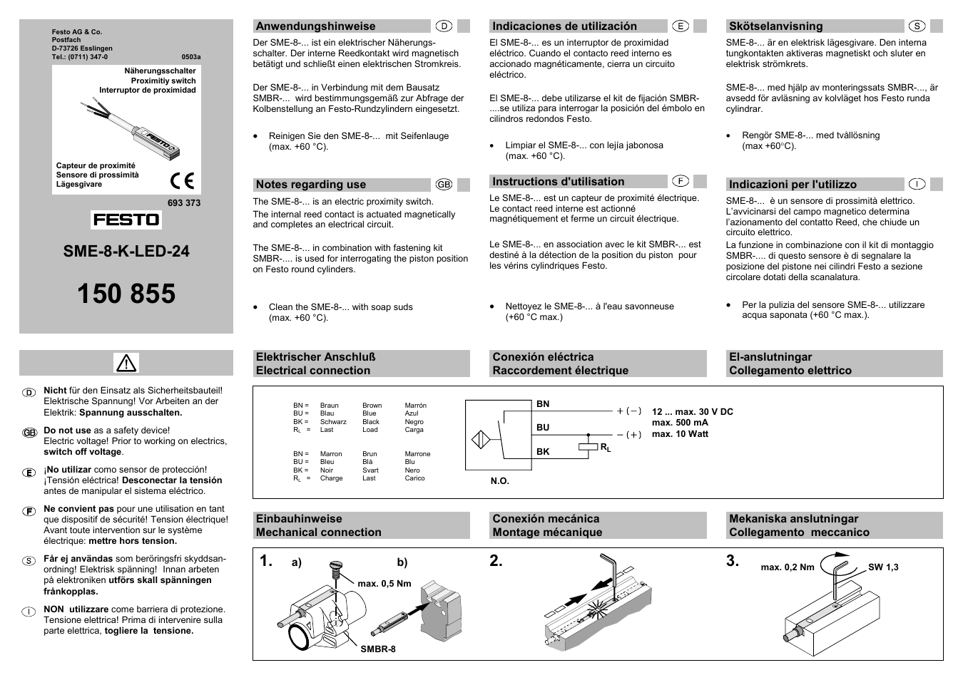 Festo SME-8 User Manual | 2 pages