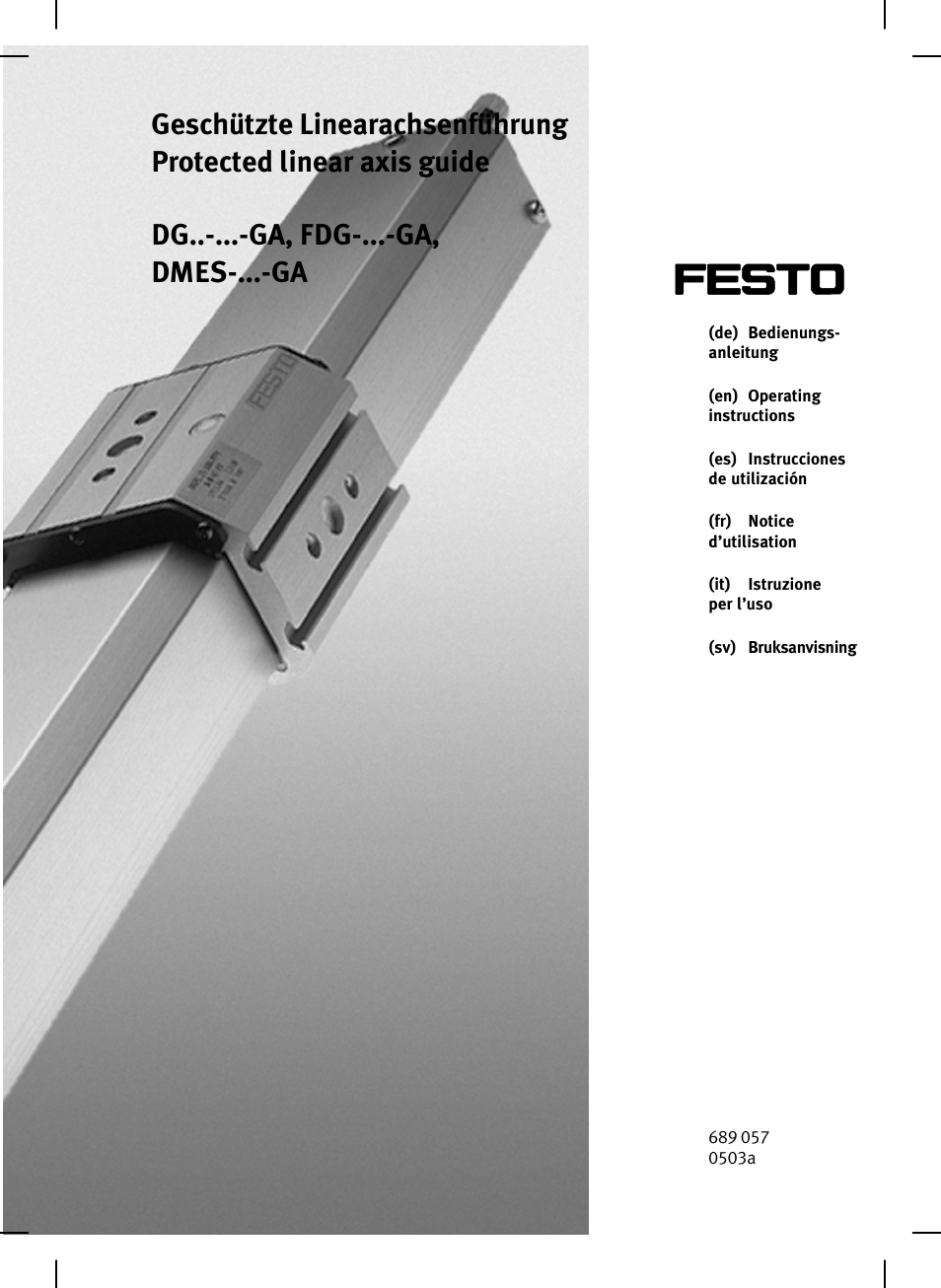 Festo Привод со шпинделем и трапециевидной резьбой DMES User Manual | 40 pages
