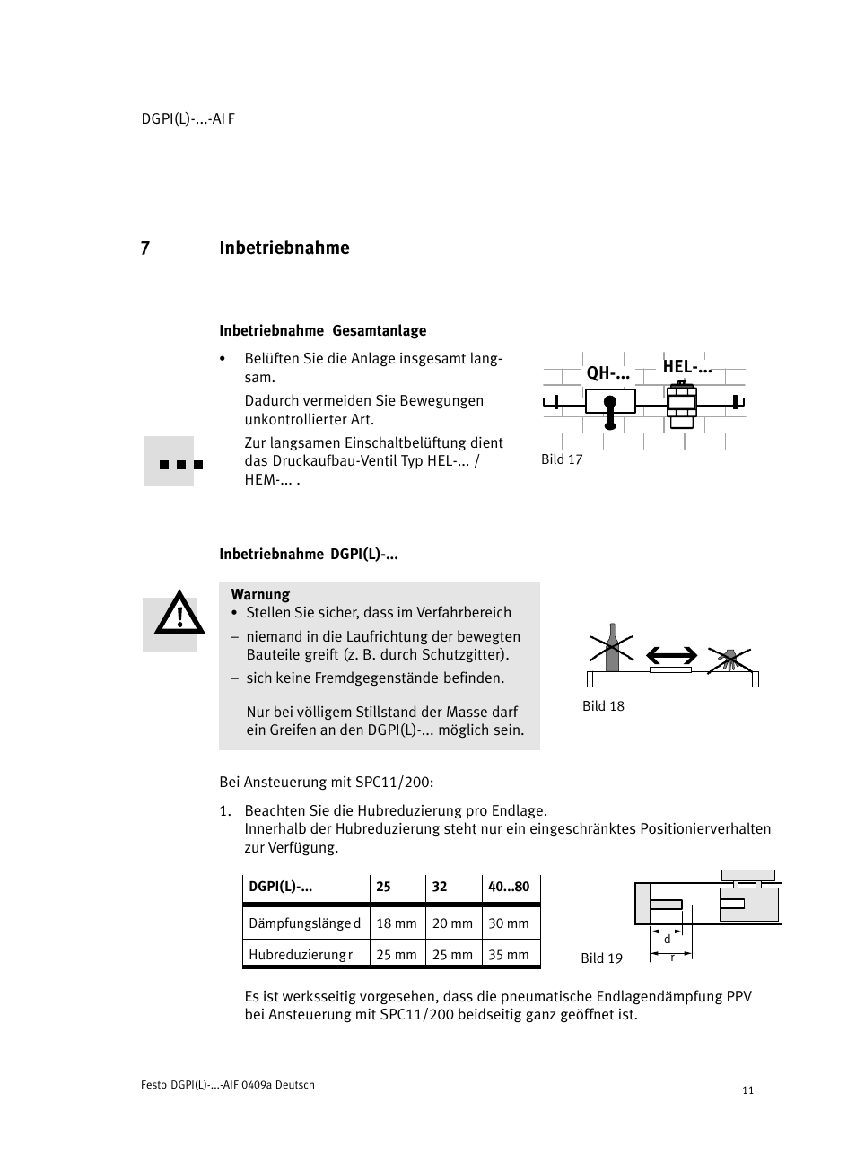 7 inbetriebnahme, Inbetriebnahme gesamtanlage, Bild 18 inbetriebnahme dgpi(l) | 7inbetriebnahme | Festo Линейный привод с датчиком перемещения DGPIL User Manual | Page 11 / 112
