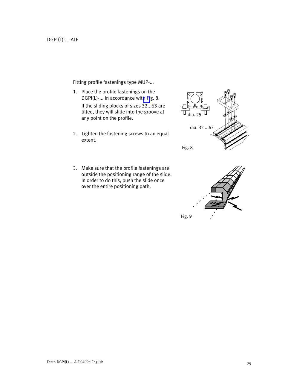 Festo Линейный привод с датчиком перемещения DGPIL User Manual | Page 25 / 112