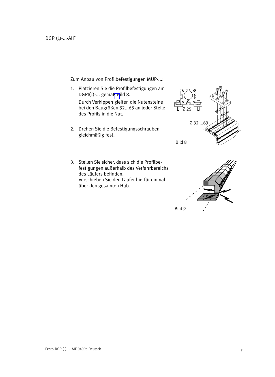 Festo Линейный привод с датчиком перемещения DGPIL User Manual | Page 7 / 112