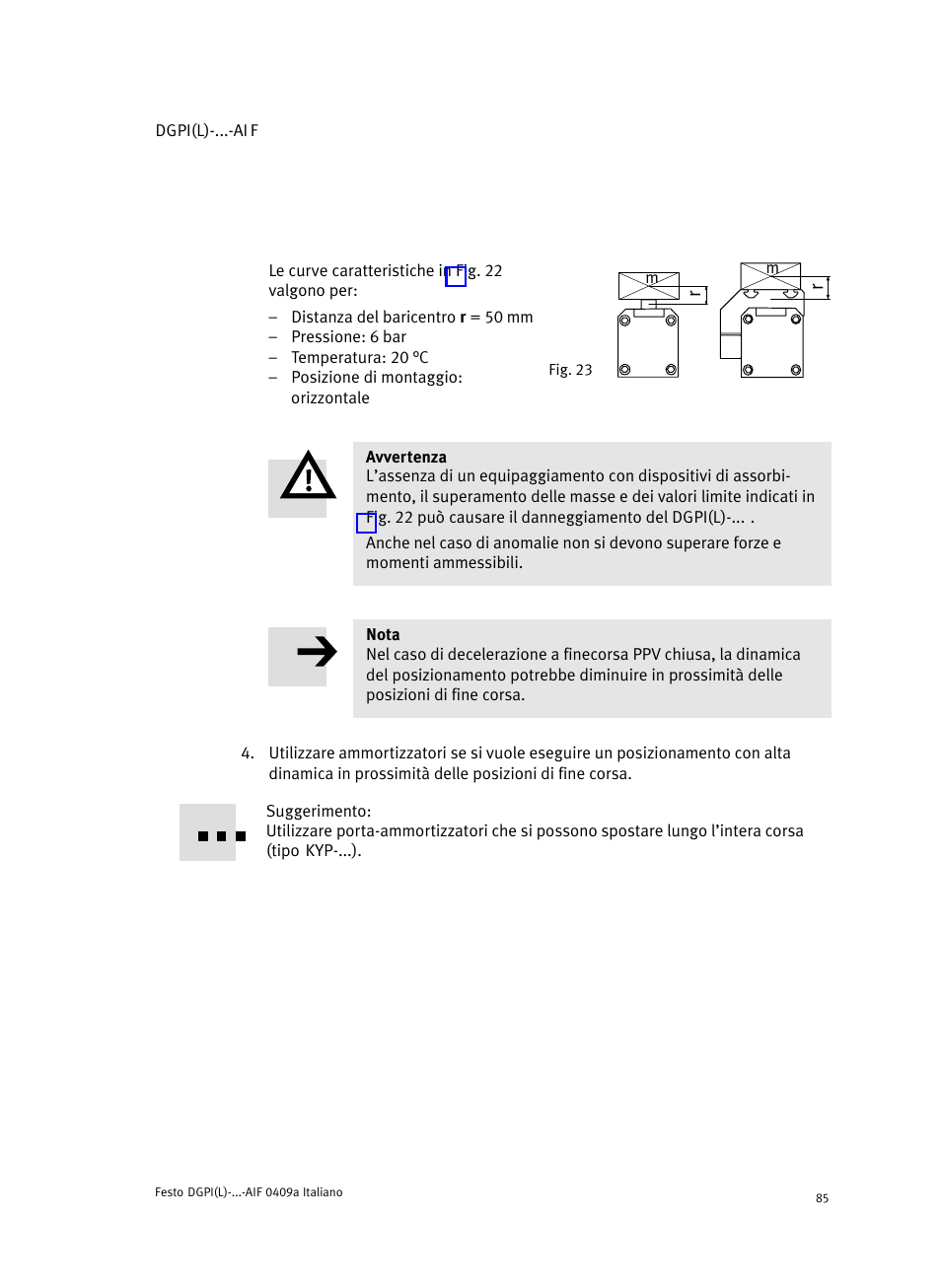 Festo Линейный привод с датчиком перемещения DGPIL User Manual | Page 85 / 112