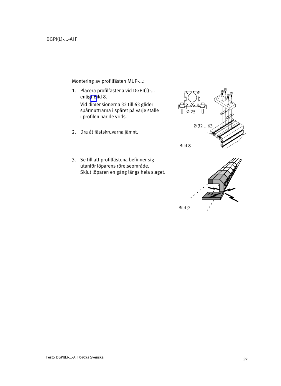 Festo Линейный привод с датчиком перемещения DGPIL User Manual | Page 97 / 112