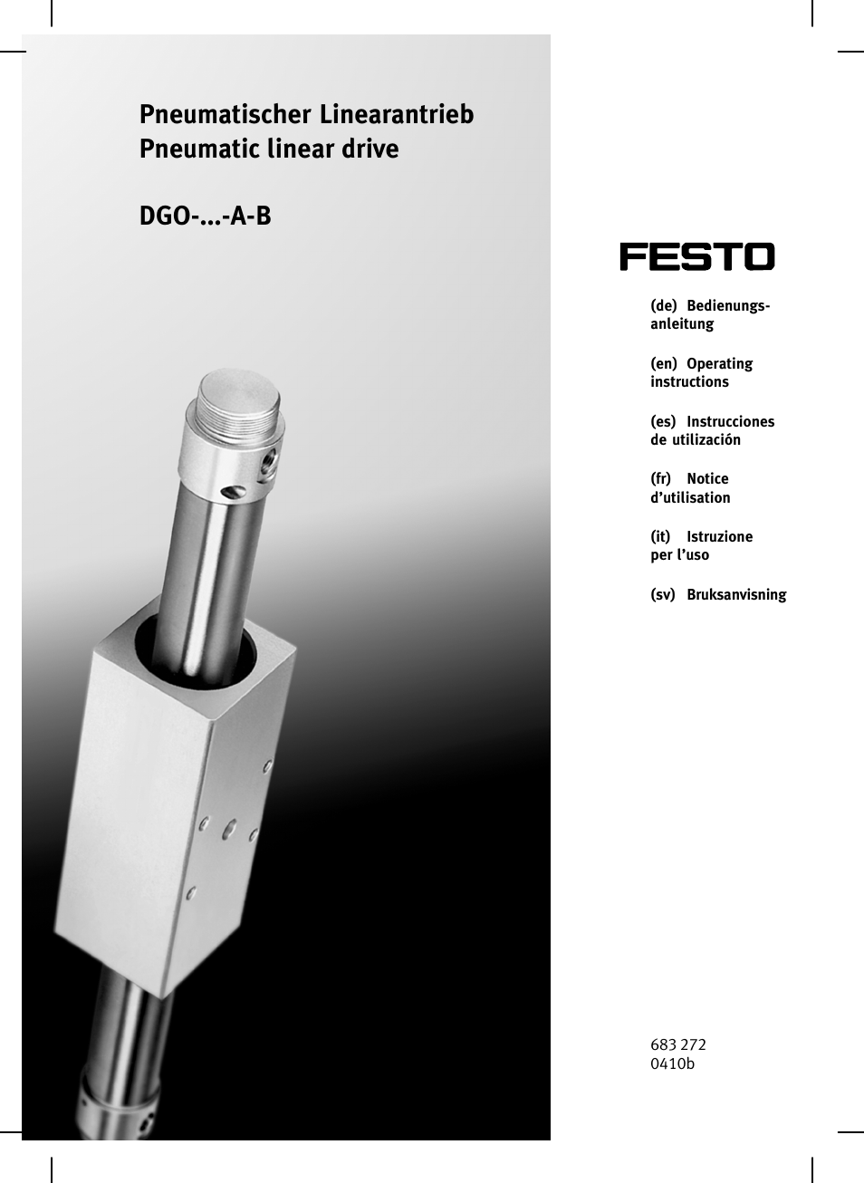 Festo Линейные приводы DGO, дюймовые User Manual | 88 pages