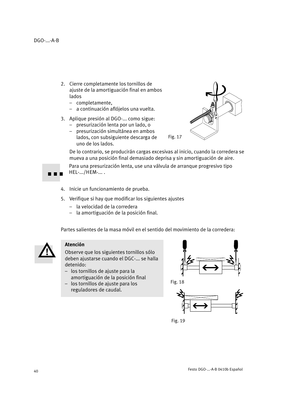 Festo Линейные приводы DGO, дюймовые User Manual | Page 40 / 88