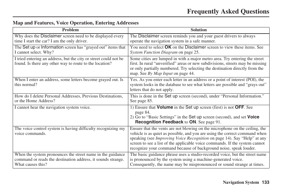 Frequently asked questions | Acura 2009 RDX 00X31-STK-8200 User Manual | Page 134 / 164