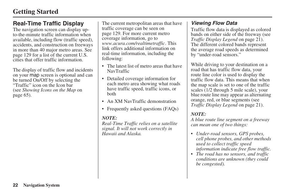Getting started | Acura 2009 RDX 00X31-STK-8200 User Manual | Page 23 / 164