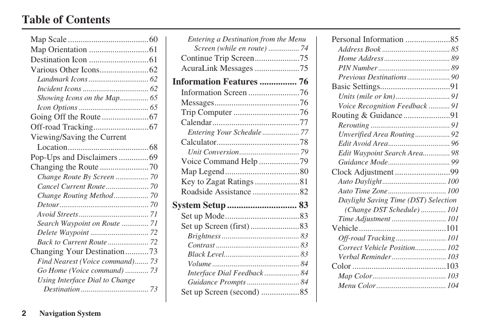 Acura 2009 RDX 00X31-STK-8200 User Manual | Page 3 / 164