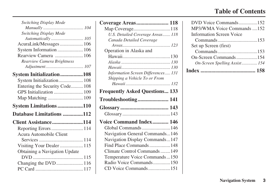 Acura 2009 RDX 00X31-STK-8200 User Manual | Page 4 / 164