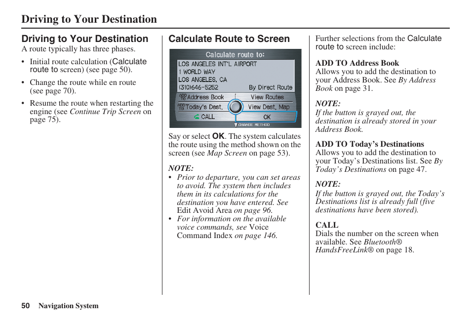 Driving to your destination | Acura 2009 RDX 00X31-STK-8200 User Manual | Page 51 / 164