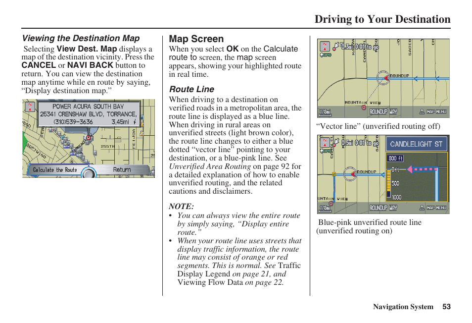 Driving to your destination | Acura 2009 RDX 00X31-STK-8200 User Manual | Page 54 / 164