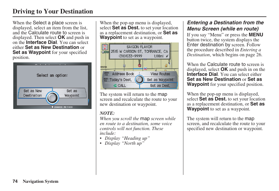 Driving to your destination | Acura 2009 RDX 00X31-STK-8200 User Manual | Page 75 / 164
