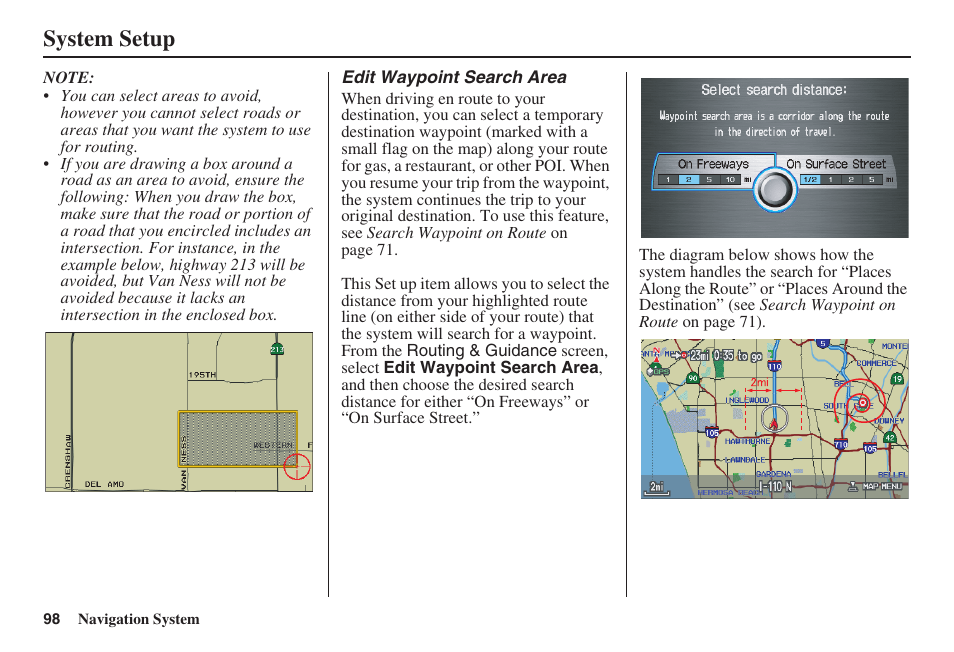 System setup | Acura 2009 RDX 00X31-STK-8200 User Manual | Page 99 / 164