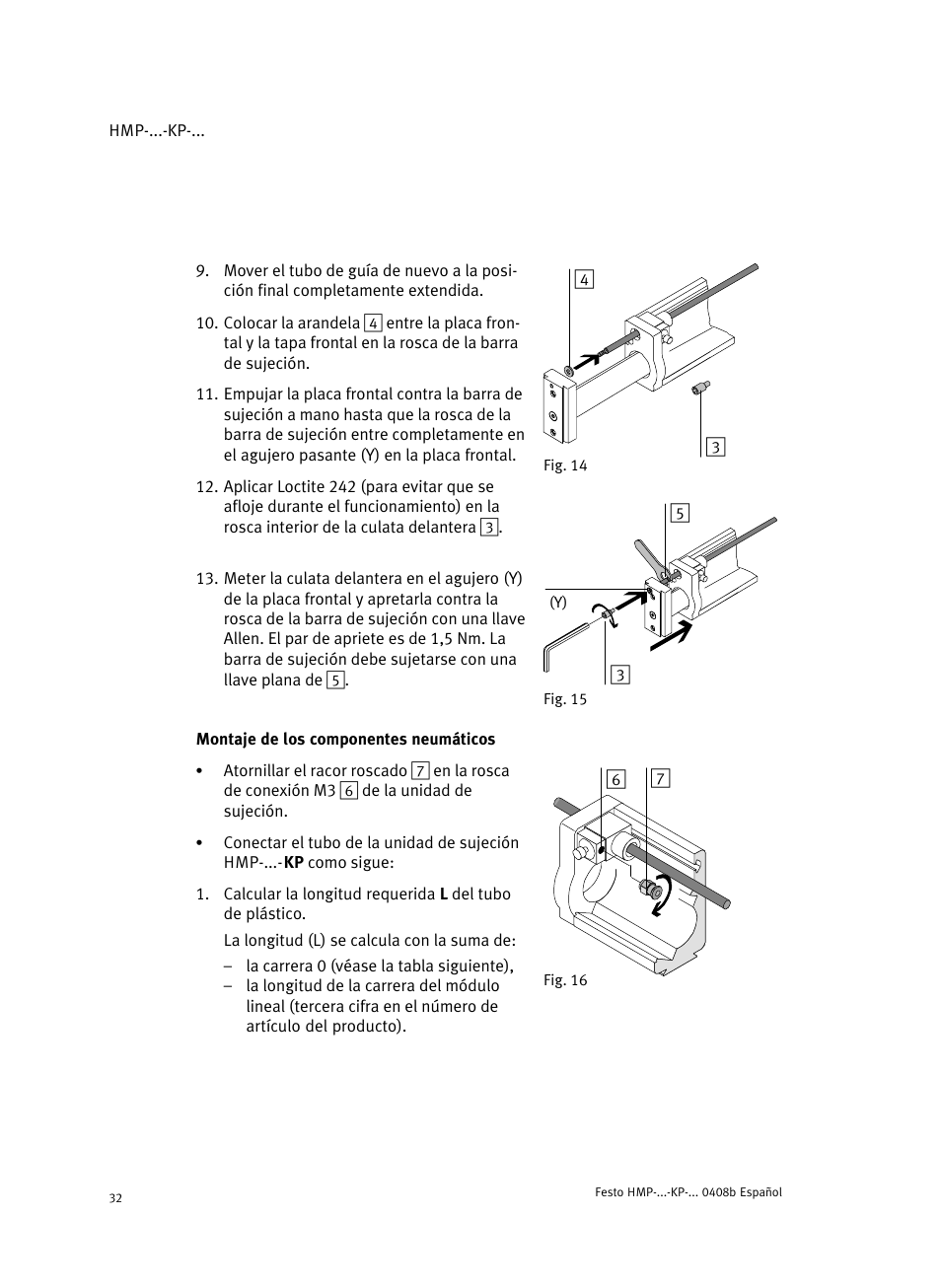 Montaje de los componentes neumáticos | Festo Линейные модули HMP User Manual | Page 32 / 76