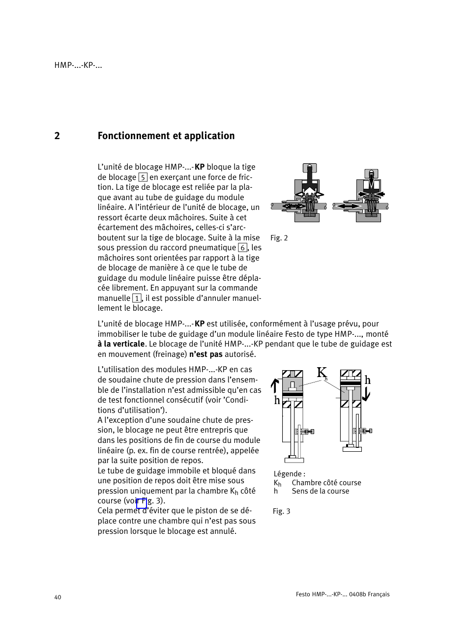 2 fonctionnement et application, 2fonctionnement et application | Festo Линейные модули HMP User Manual | Page 40 / 76