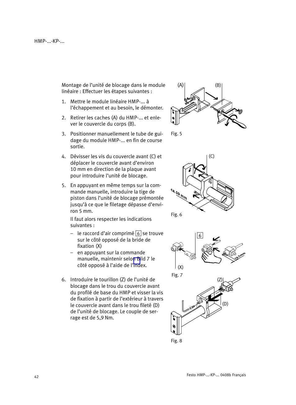 Festo Линейные модули HMP User Manual | Page 42 / 76