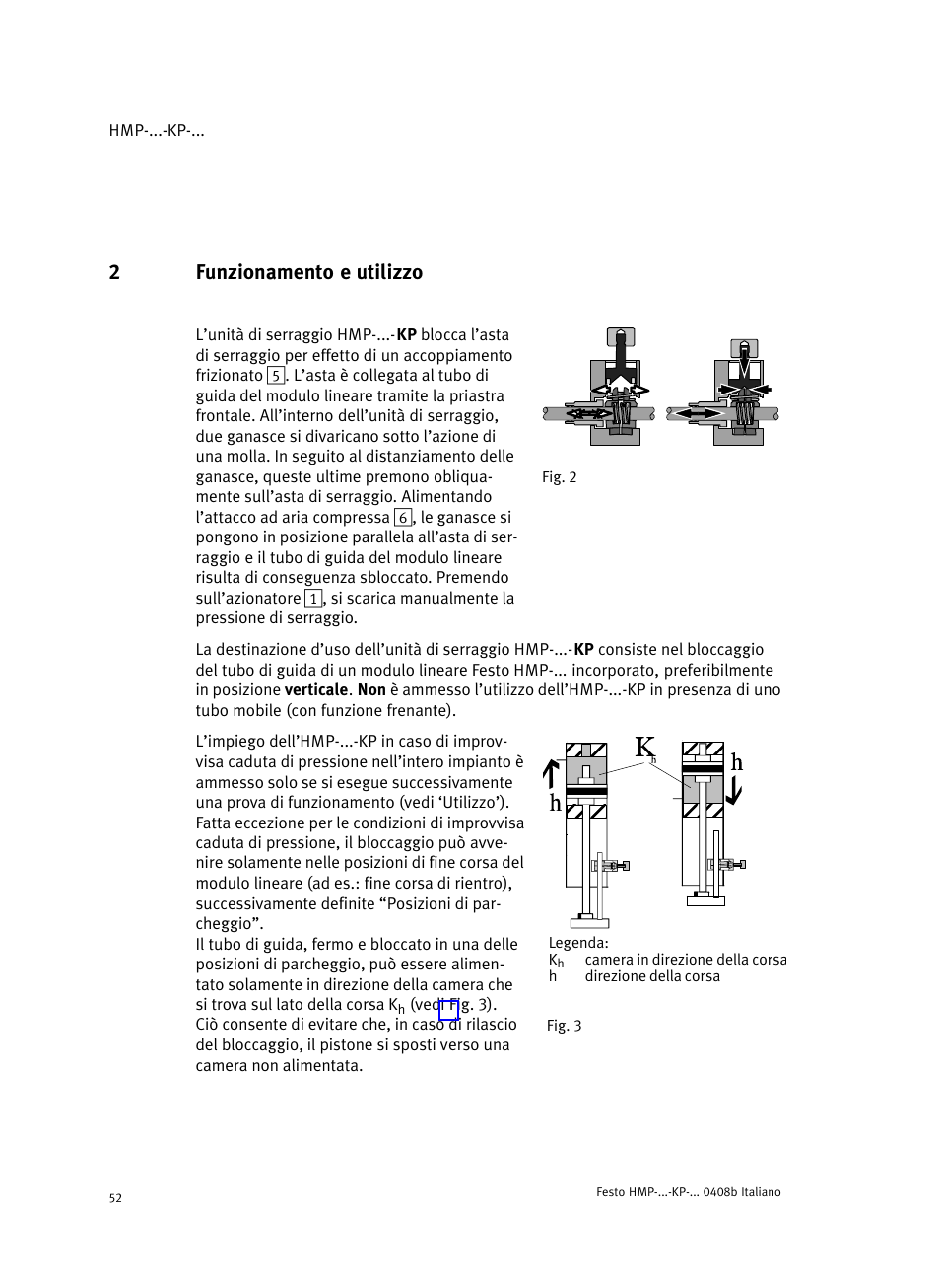 2 funzionamento e utilizzo, 2funzionamento e utilizzo | Festo Линейные модули HMP User Manual | Page 52 / 76