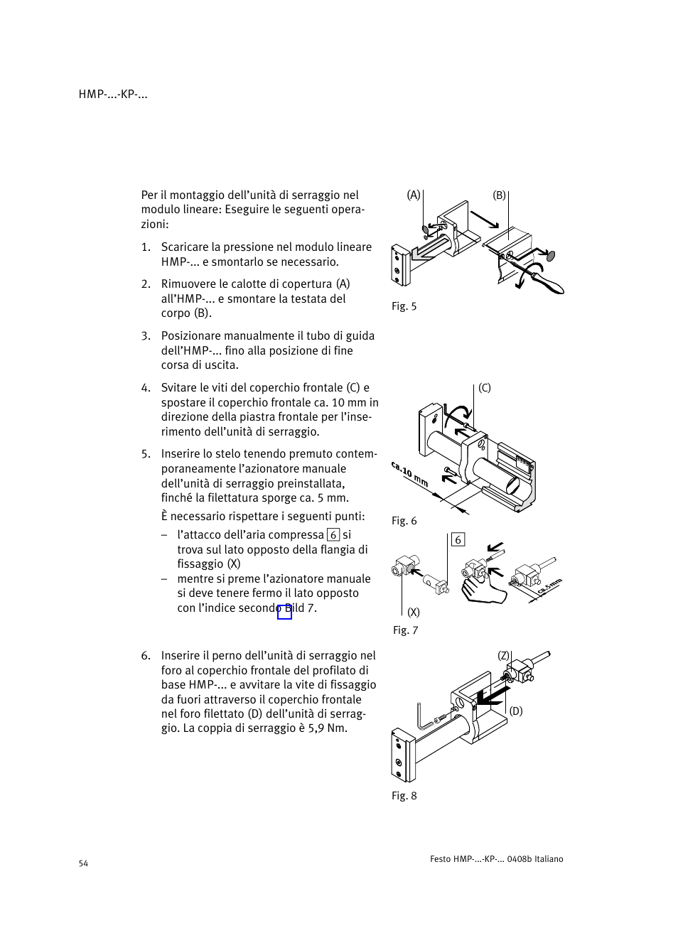 Festo Линейные модули HMP User Manual | Page 54 / 76