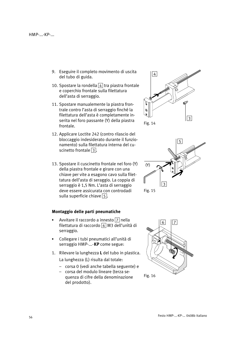 Montaggio delle parti pneumatiche | Festo Линейные модули HMP User Manual | Page 56 / 76
