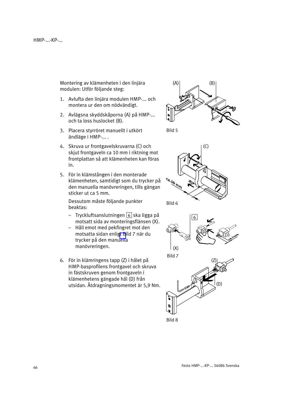 Festo Линейные модули HMP User Manual | Page 66 / 76