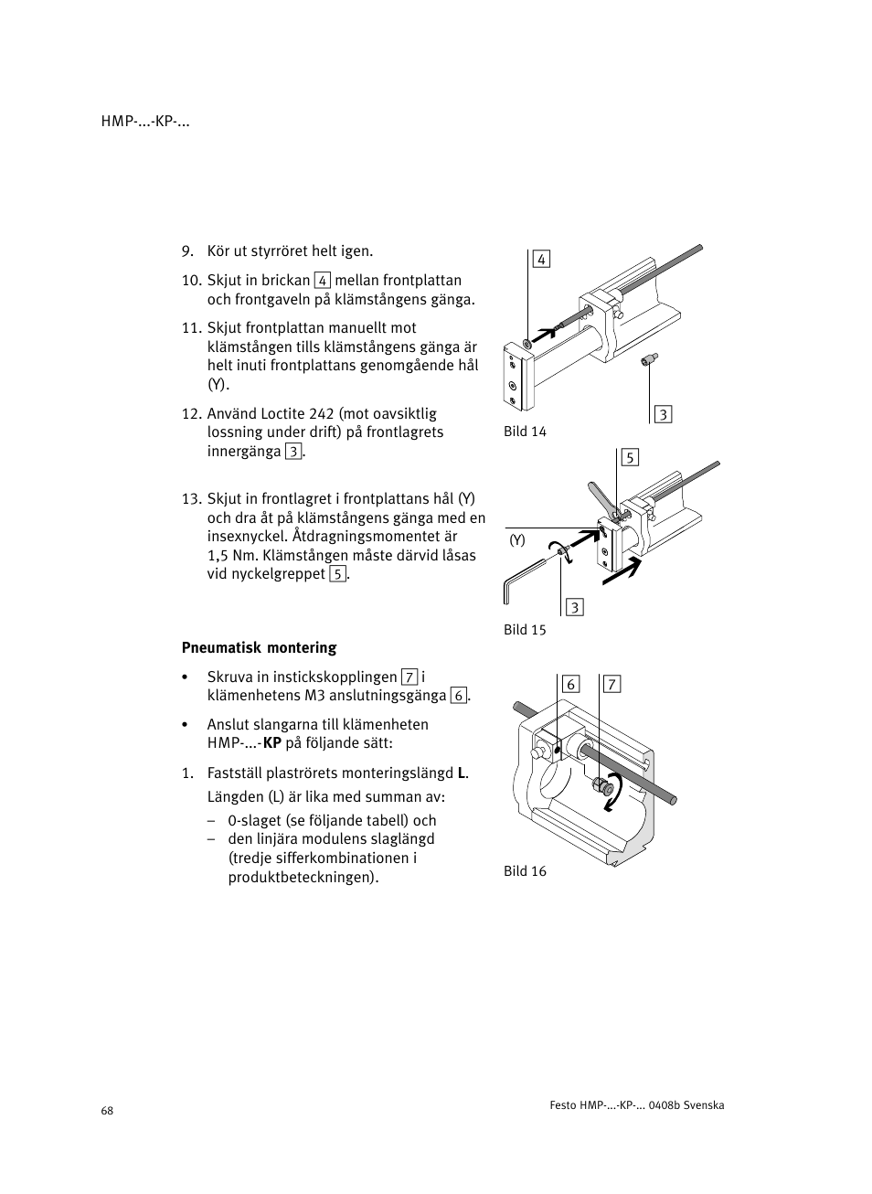 Pneumatisk montering | Festo Линейные модули HMP User Manual | Page 68 / 76
