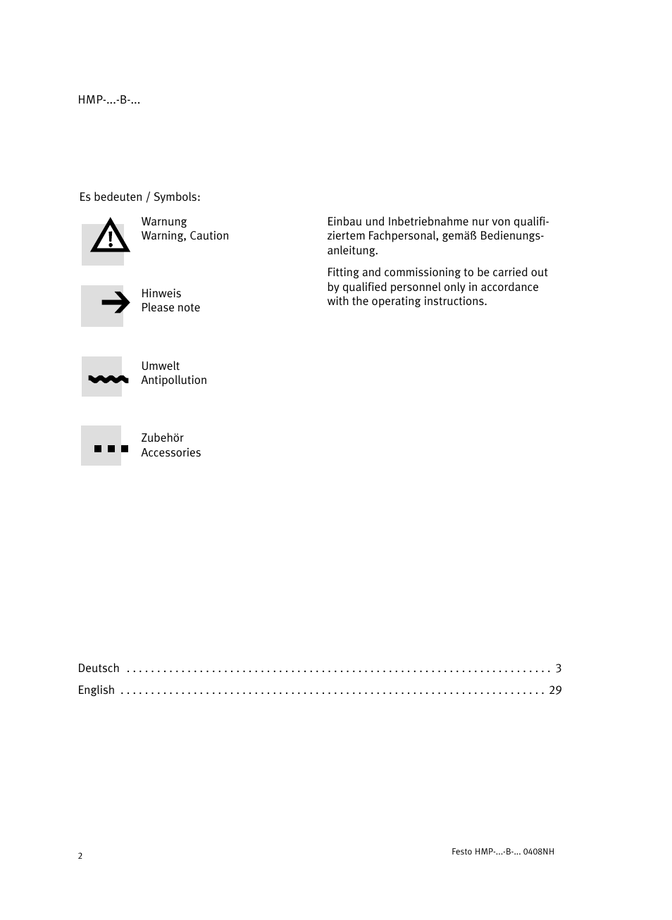 Festo Линейные модули HMP User Manual | Page 2 / 56