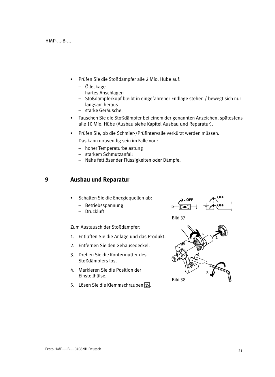9 ausbau und reparatur, 9ausbau und reparatur | Festo Линейные модули HMP User Manual | Page 21 / 56