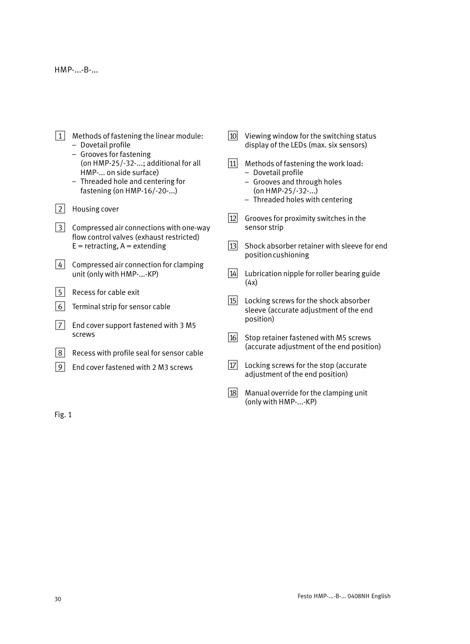 Festo Линейные модули HMP User Manual | Page 30 / 56