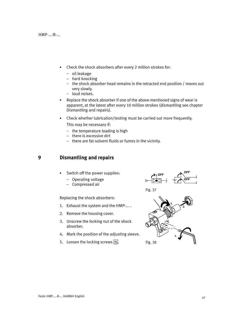 9 dismantling and repairs, 9dismantling and repairs | Festo Линейные модули HMP User Manual | Page 47 / 56