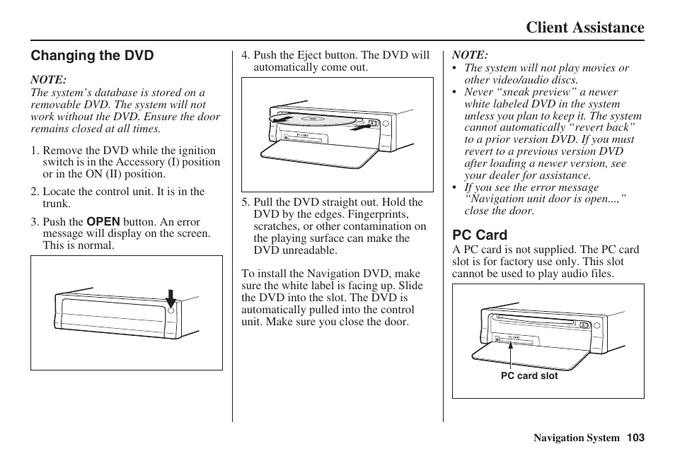 Client assistance | Acura 2008 TSX User Manual | Page 104 / 138