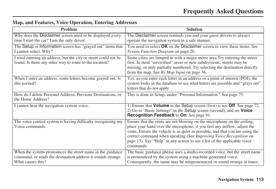 Frequently asked questions | Acura 2008 TSX User Manual | Page 114 / 138