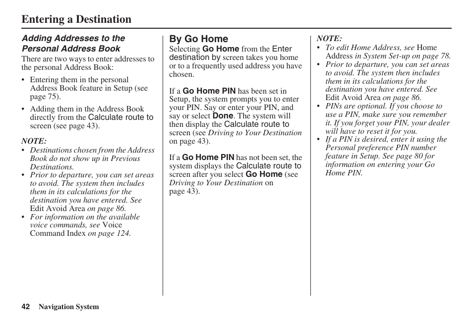 Entering a destination | Acura 2008 TSX User Manual | Page 43 / 138