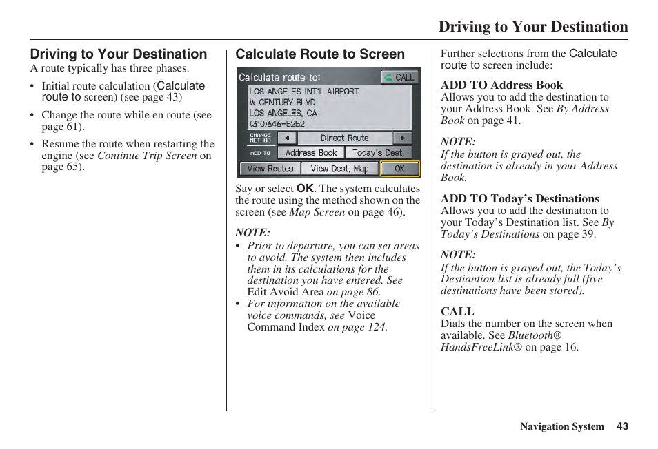 Driving to your destination | Acura 2008 TSX User Manual | Page 44 / 138