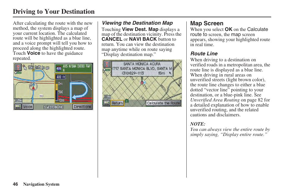 Driving to your destination | Acura 2008 TSX User Manual | Page 47 / 138