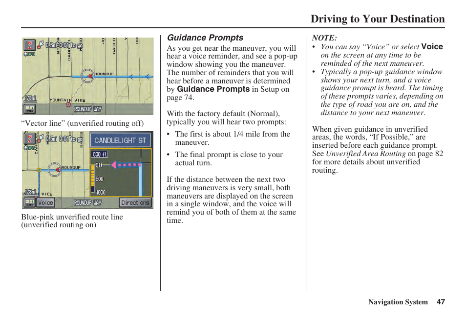 Driving to your destination | Acura 2008 TSX User Manual | Page 48 / 138