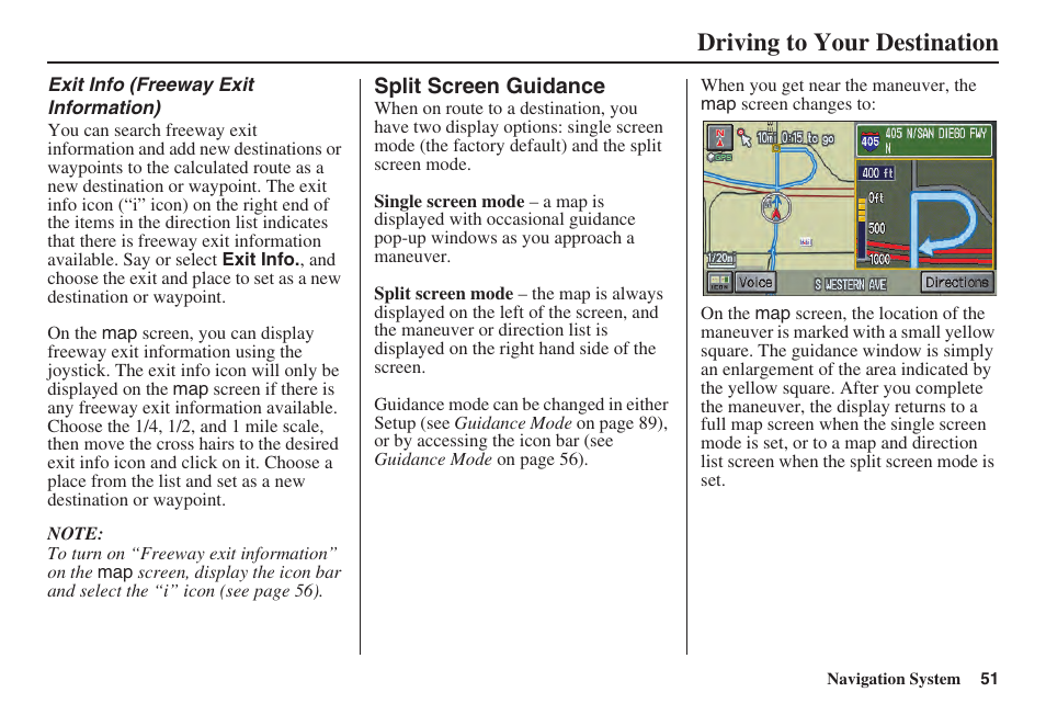 Driving to your destination | Acura 2008 TSX User Manual | Page 52 / 138