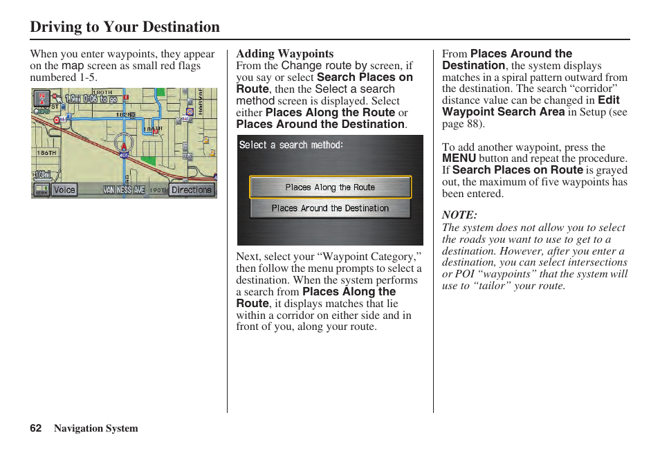 Driving to your destination | Acura 2008 TSX User Manual | Page 63 / 138