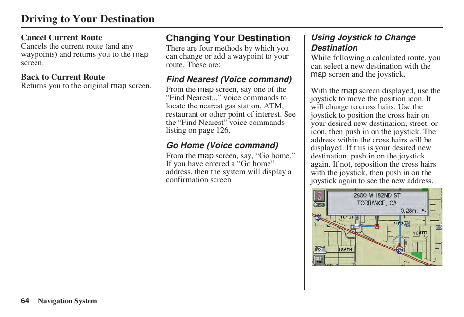 Driving to your destination | Acura 2008 TSX User Manual | Page 65 / 138