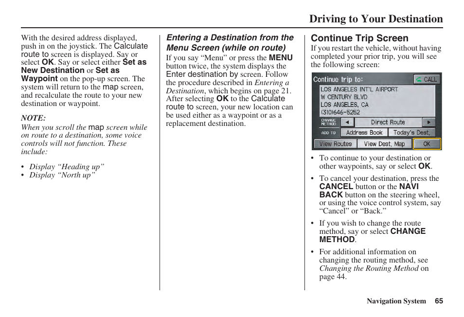 Driving to your destination | Acura 2008 TSX User Manual | Page 66 / 138