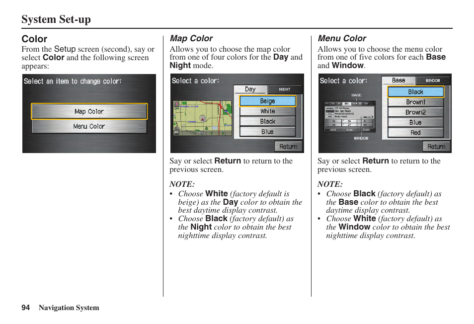 System set-up | Acura 2008 TSX User Manual | Page 95 / 138