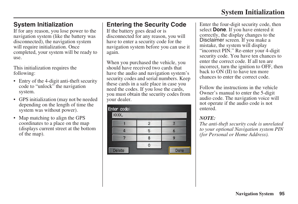 System initialization | Acura 2008 TSX User Manual | Page 96 / 138