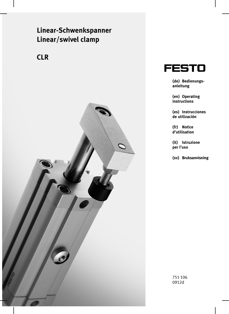 Festo Линейно-поворотный зажим CLR User Manual | 100 pages