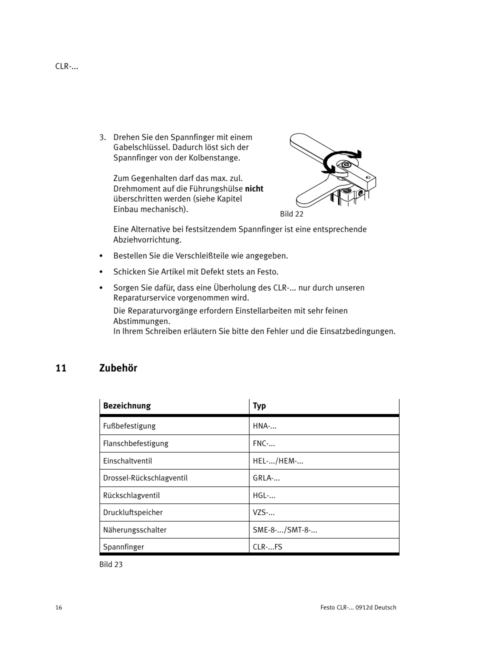 11 zubehör | Festo Линейно-поворотный зажим CLR User Manual | Page 16 / 100