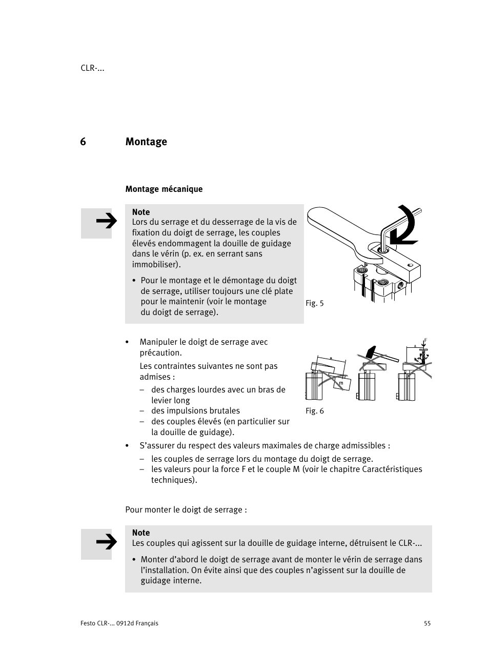 6 montage, Montage mécanique, 6montage | Festo Линейно-поворотный зажим CLR User Manual | Page 55 / 100